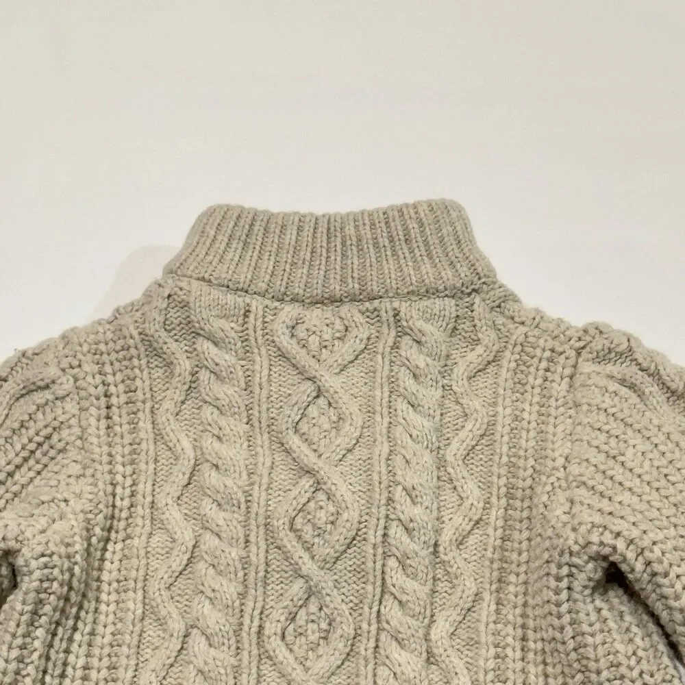 Baby Gap Boys Beige Oatmeal Knit Sweater Size 4yrs Toddler 100% Cotton CableKnit